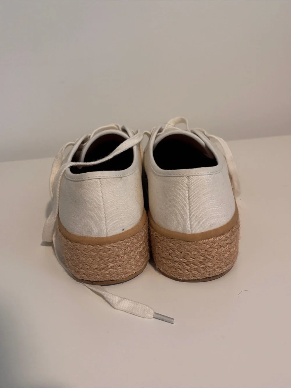 Steve Madden Cream Canvas Platform Espadrille Sneaker